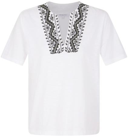 Футболка с вышивкой женская / Молочный / 42