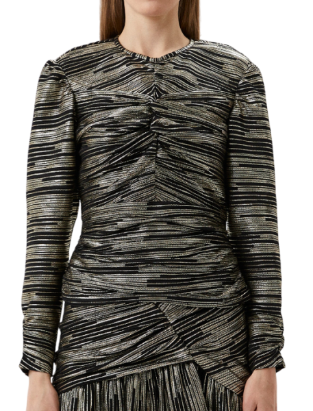 Блуза с принтом женская / Черный / 40