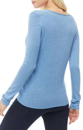 Пуловер однотонный женский / Синий / 52