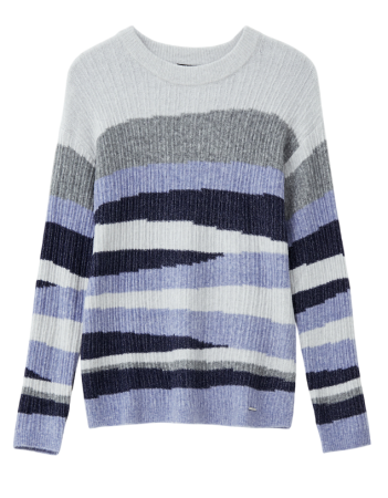 Джемпер в полоску женский / Голубой / 44