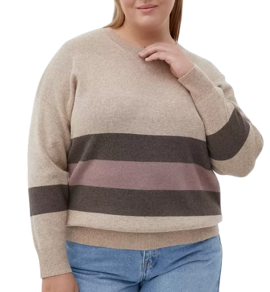 Джемпер в полоску женский / Коричневый / 56