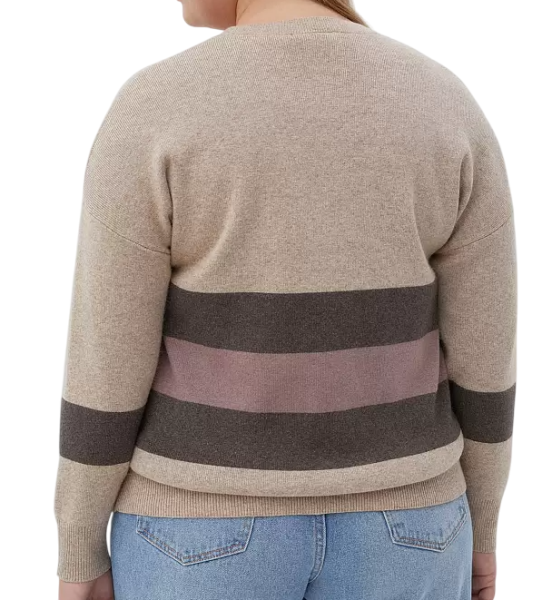 Джемпер в полоску женский / Коричневый / 56