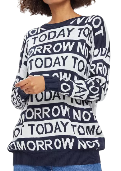 Джемпер с принтом женский / Синий / 40