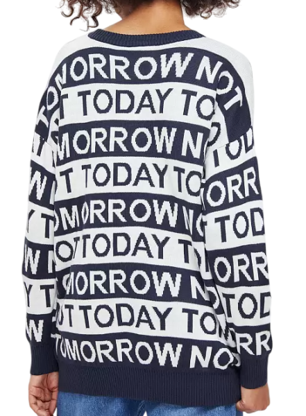 Джемпер с принтом женский / Синий / 40