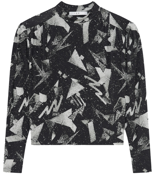 Блузка с принтом женская / Черный / 42