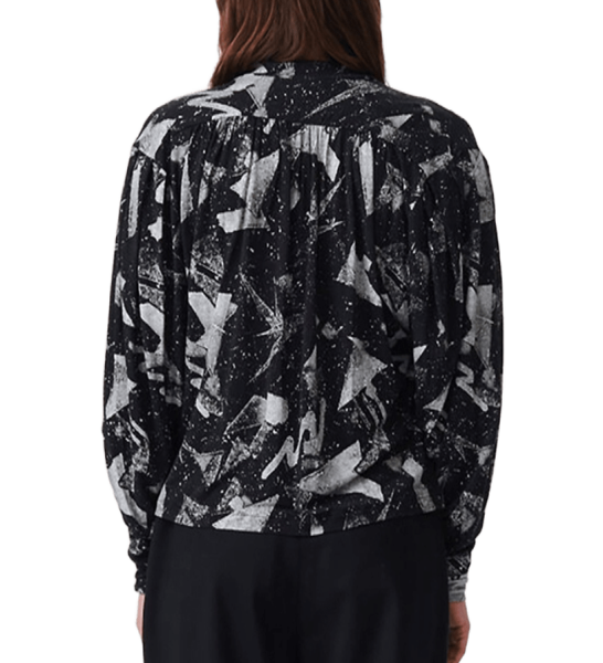 Блузка с принтом женская / Черный / 42