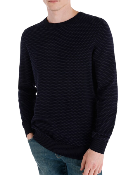 Джемпер хлопковый мужской / Синий / 44