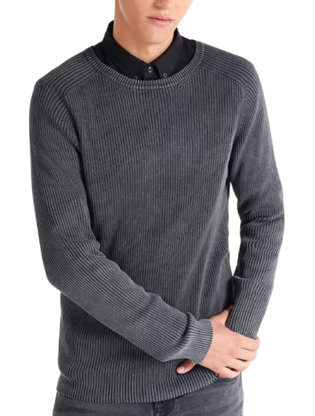 Джемпер хлопковый мужской / Темно-серый / 54