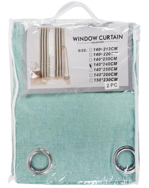 Набор штор, 2 шт, 140х240 см / Зеленый / 140х240