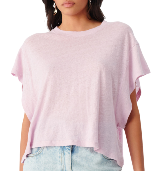 Футболка льняная женская / Розовый / 42