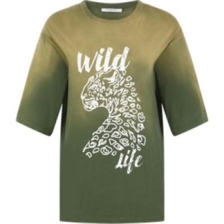 Футболка с принтом женская / Хаки / 42