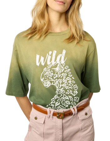 Футболка с принтом женская / Хаки / 42