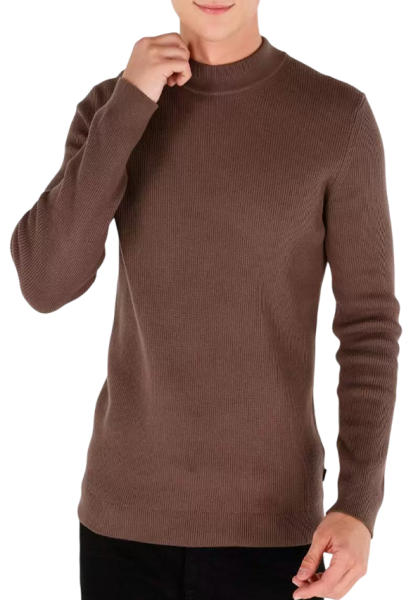 Свитер однотонный мужской / Коричневый / 52