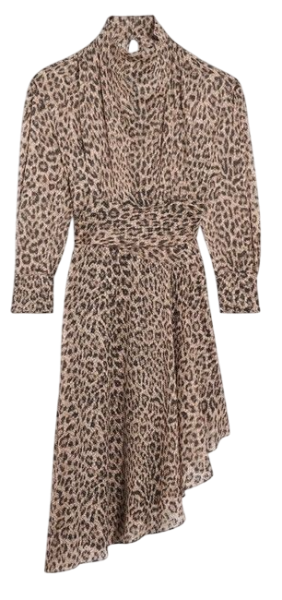 Платье с принтом женское / Коричневый / 40