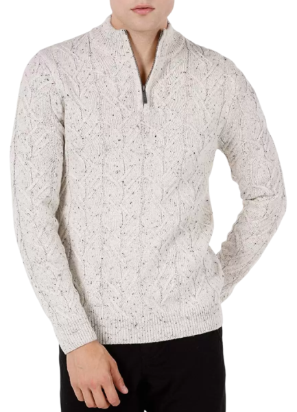 Свитер с добавлением шерсти мужской / Бежевый / 46