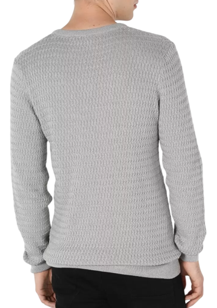 Свитер хлопковый мужской / Серый / 48