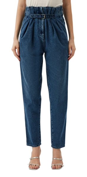 Джинсы льняные женские / Синий / 40