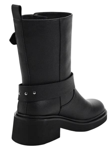 Полусапоги кожаные женские / Черный / 37