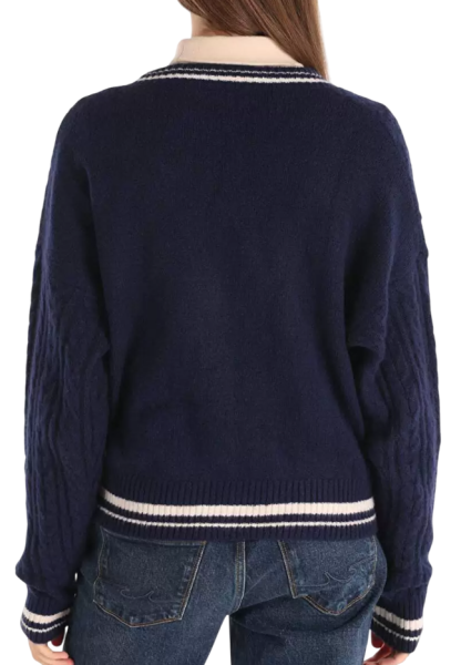 Кардиган фактурной вязки женский / Синий / 42