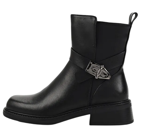 Ботинки кожаные женские / Черный / 37