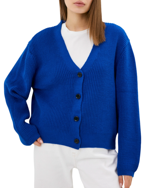 Кардиган свободного кроя женский / Голубой / 42