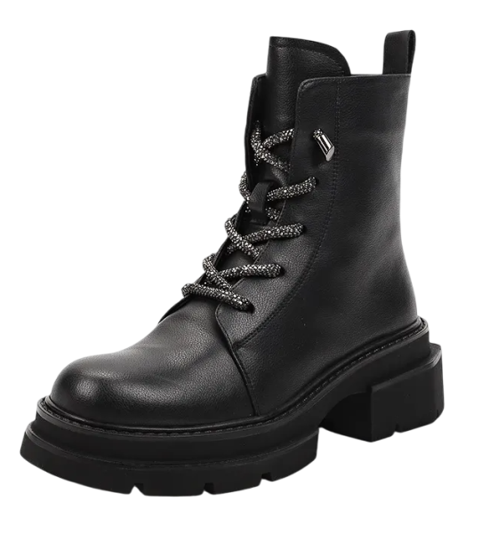 Ботинки кожаные женские / Черный / 37