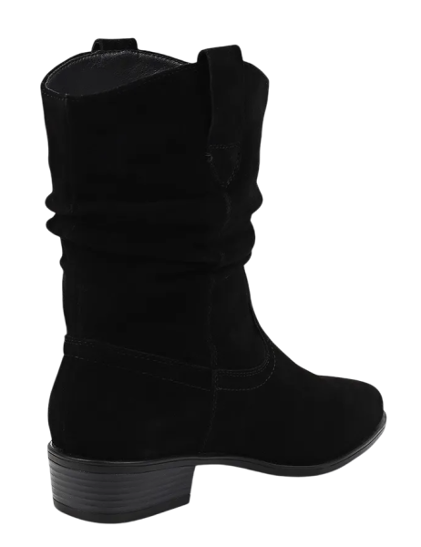 Полусапоги из замши женские / Черный / 37