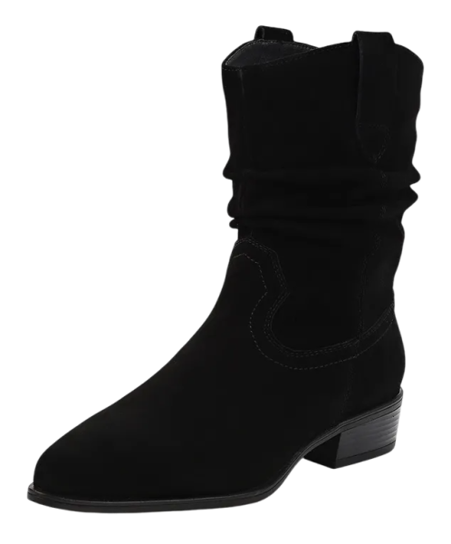 Полусапоги из замши женские / Черный / 37