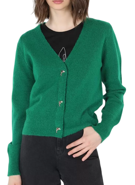 Кардиган однотонный женский / Зеленый / 46