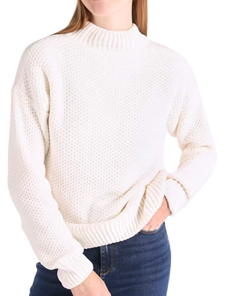 Джемпер фактурной вязки женский / Белый / 46