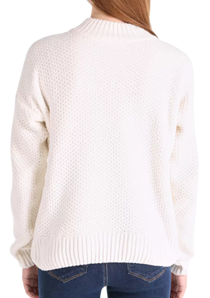 Джемпер фактурной вязки женский / Белый / 46