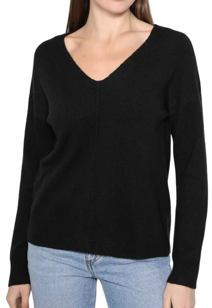 Пуловер однотонный женский / Черный / 48