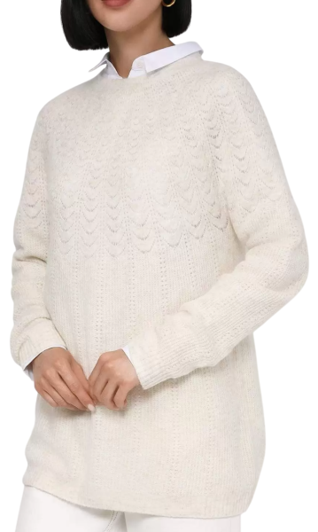 Джемпер фактурной вязки женский / Белый / 46