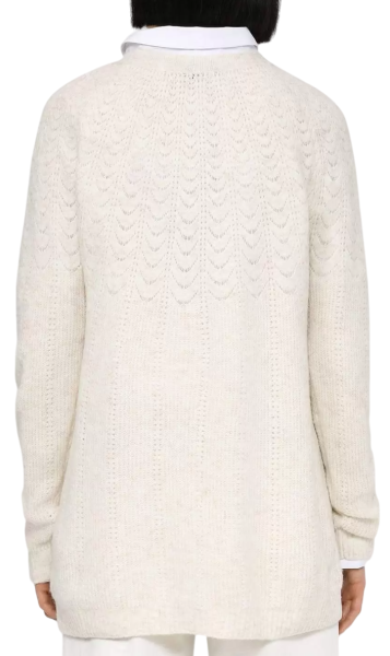 Джемпер фактурной вязки женский / Белый / 46
