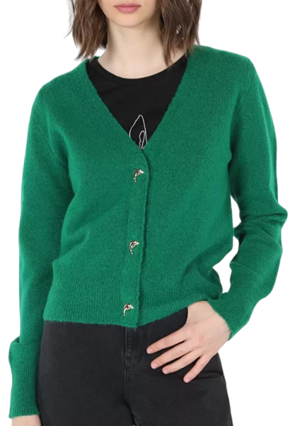 Кардиган однотонный женский / Зеленый / 44