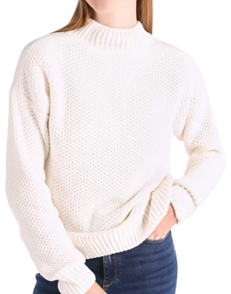 Свитер фактурной вязки женский / Белый / 48