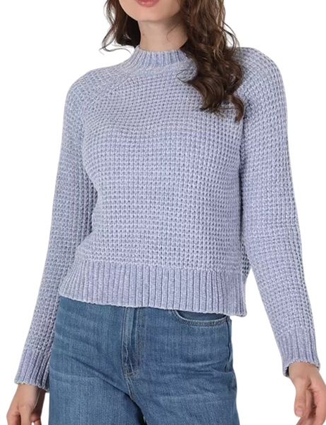 Свитер фактурной вязки женский / Голубой / 42