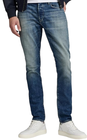 Джинсы зауженные мужские / Тёмно-синий / 48