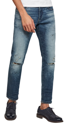 Джинсы укороченные мужские / Синий / 48