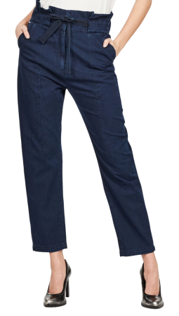 Брюки укороченные женские / Тёмно-синий / 44