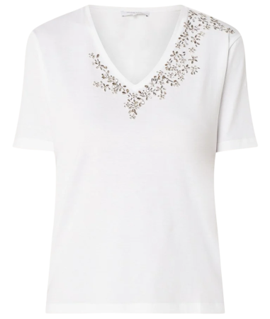 Футболка с камнями женская / Молочный / 42