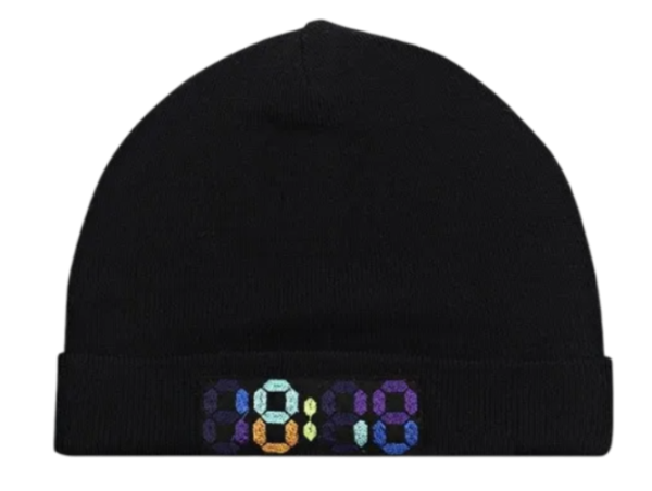 Шапка с шерстью для девочки / Черный / 50