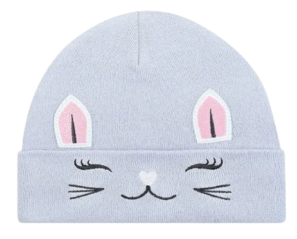 Шапка с шерстью для девочки / Серый / 48