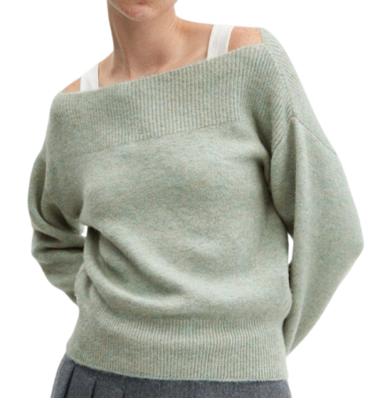 Джемпер трикотажный женский / Зеленый / 42