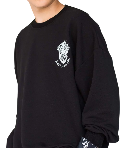 Свитшот с принтом для мальчика / Черный / 116