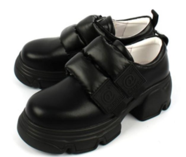 Полуботинки из экокожи для девочки / Черный / 33