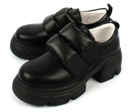 Полуботинки из экокожи для девочки / Черный / 35