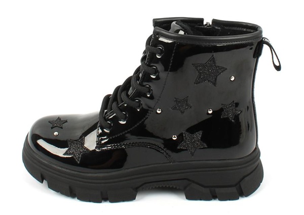 Ботинки лаковые для девочки / Черный / 27