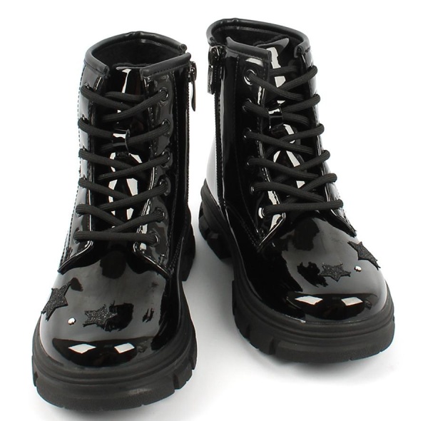 Ботинки лаковые для девочки / Черный / 27