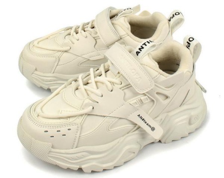 Кроссовки из экокожи для девочки / Белый / 33